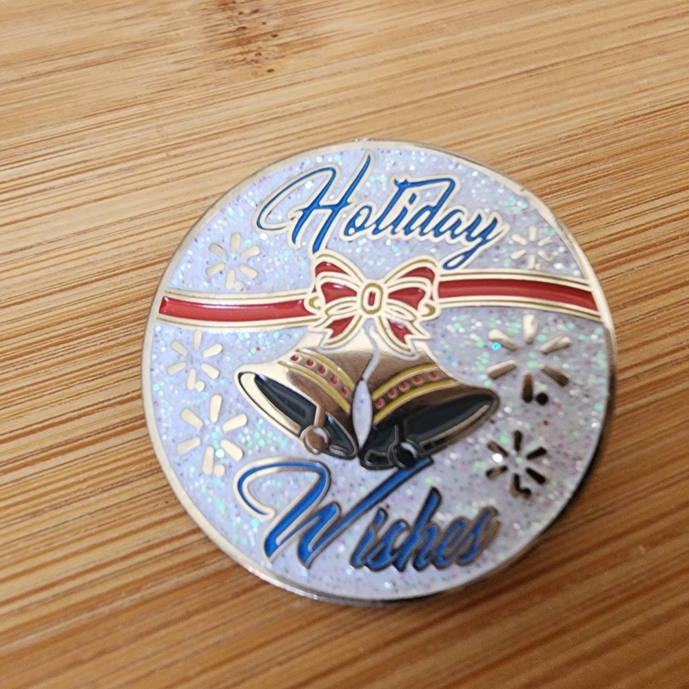 Holiday Wishes Pin Hat Vest Jacket Sparkles Snowflakes Christmas‎ Collectible
